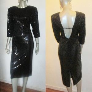 GLAM 80s Oleg Cassini sequin dress